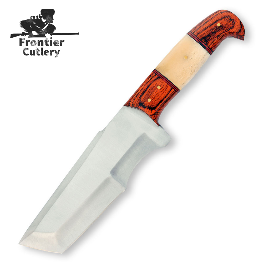 Custom Handmade Stainless Steel Blade Hunting Knife Color Wood With Bone