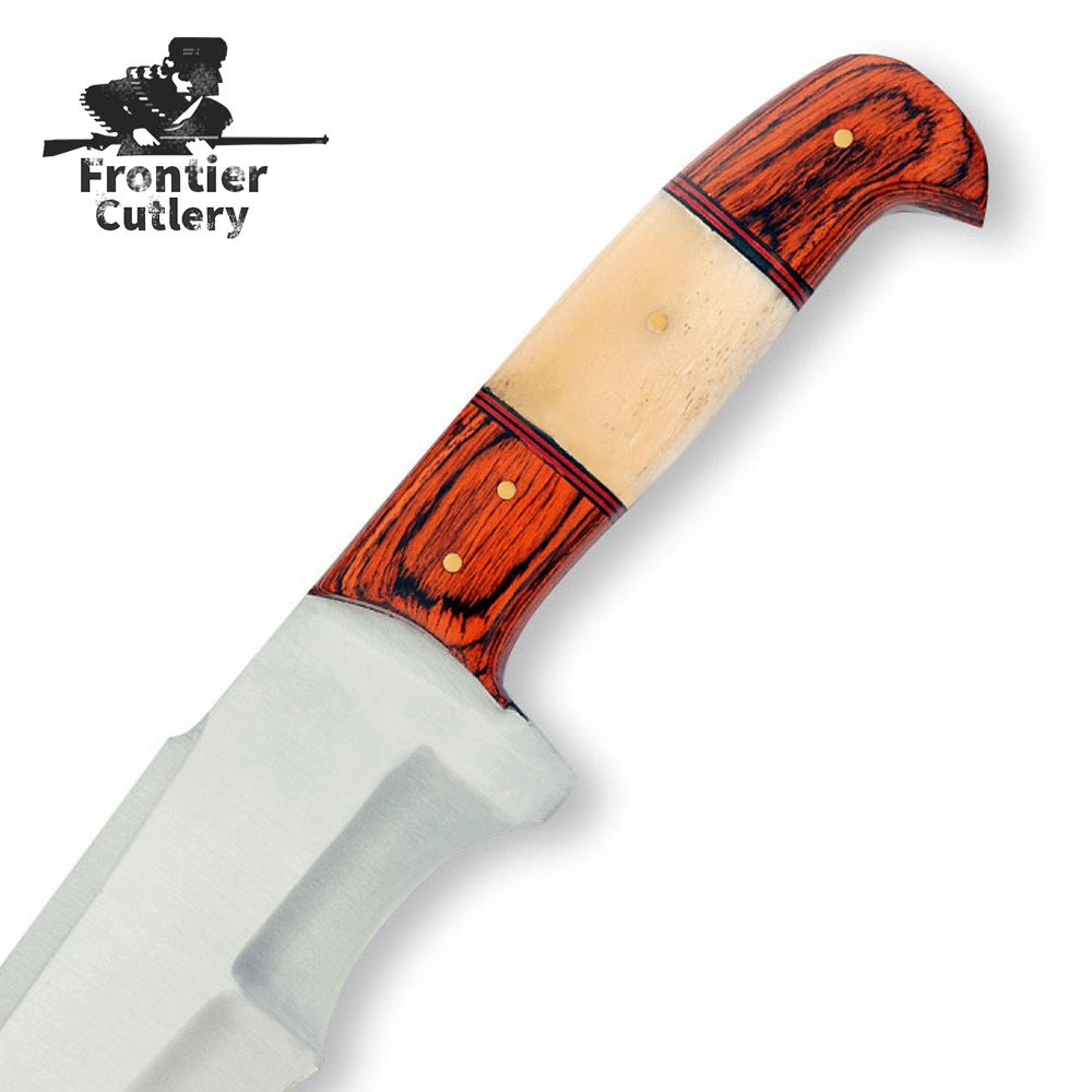 Custom Handmade Stainless Steel Blade Hunting Knife Color Wood With Bone