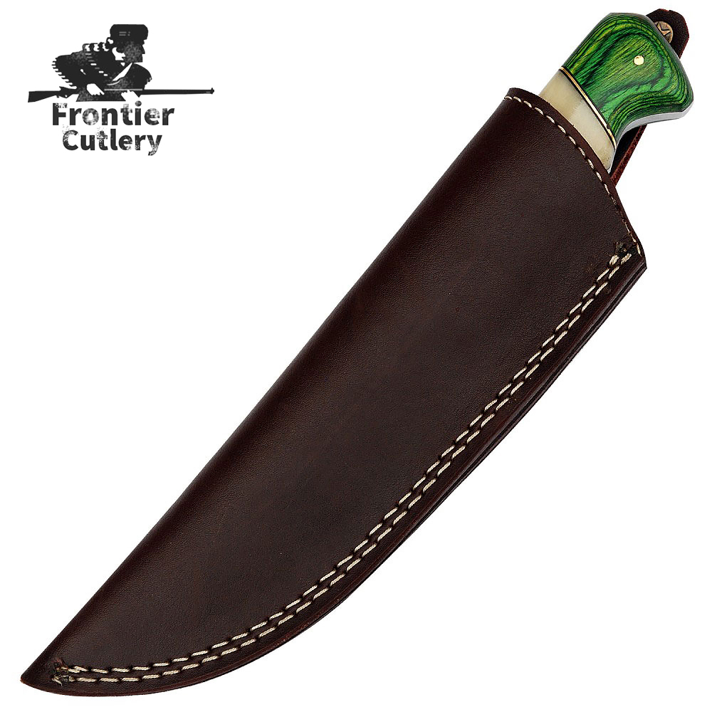 Stainless Steel Blade Hunting knife with Durable Leather Cover